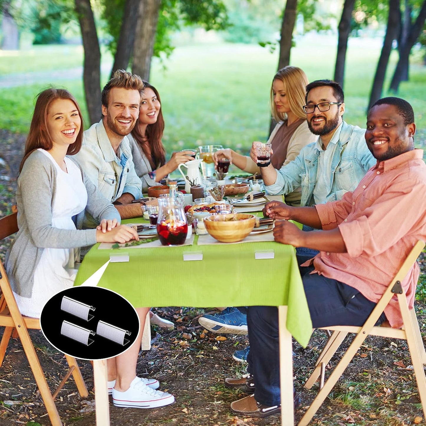 12 Pieces Table Skirting Clips Clear Tablecloth Clips for Indoor Outdoor Events Wedding Meeting Party Picnic Banquet