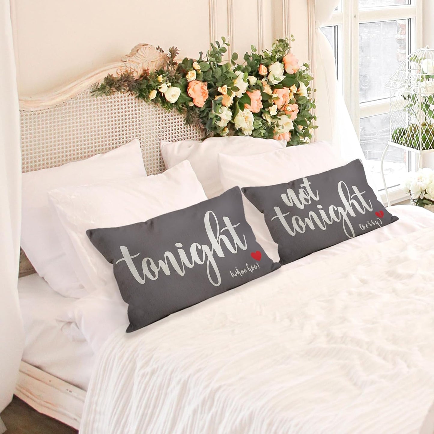 Mancheng-zi Bridal Gift,12x20 Pillow Cover,Bridal Shower Gifts,Funny Couples Reversible Linen Pillow Cover, Bachelorette Party Gifts,Bridal Gifts for Bride,Wedding Gifts for Bride(Gray)