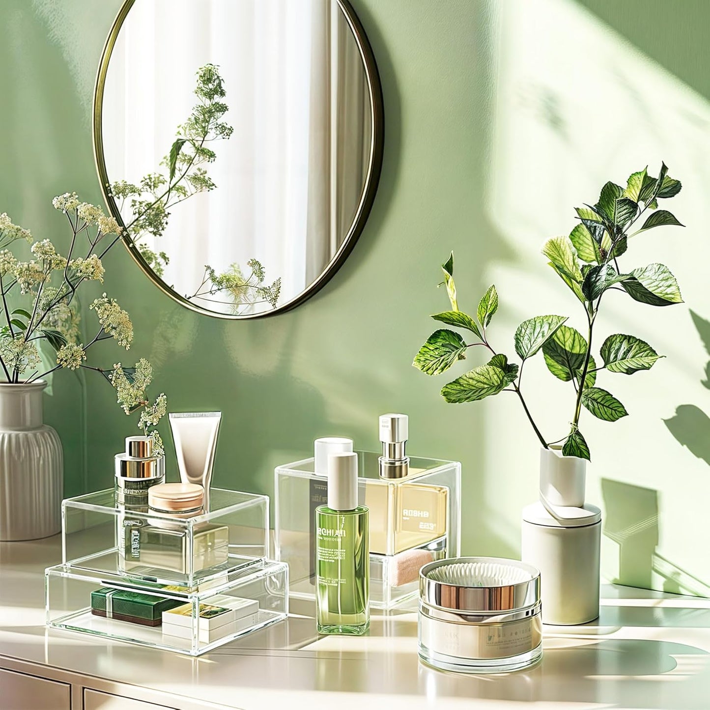 6Pcs Buffet Risers, Food Risers for Buffet Table, Acrylic Cube Display Risers with Hollow Bottom, Food Display Stand for Party Jewelry Dessert Figures (Size 5.5",6",6.5",7",7.5",8")