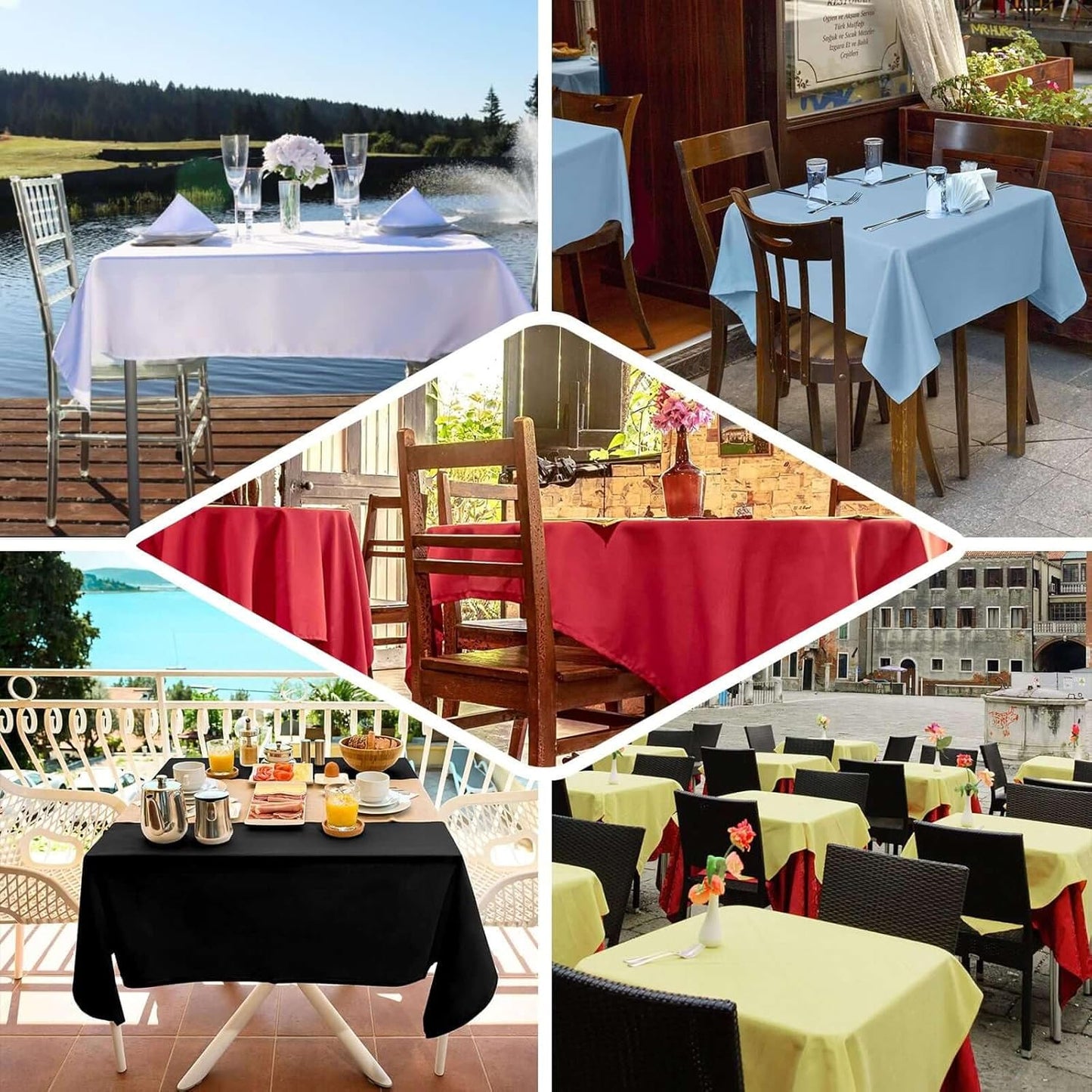 Efavormart 54x54 Gold Wholesale Linens Seamless Polyester Square Linen Tablecloth for Wedding Banquet Party Restaurant