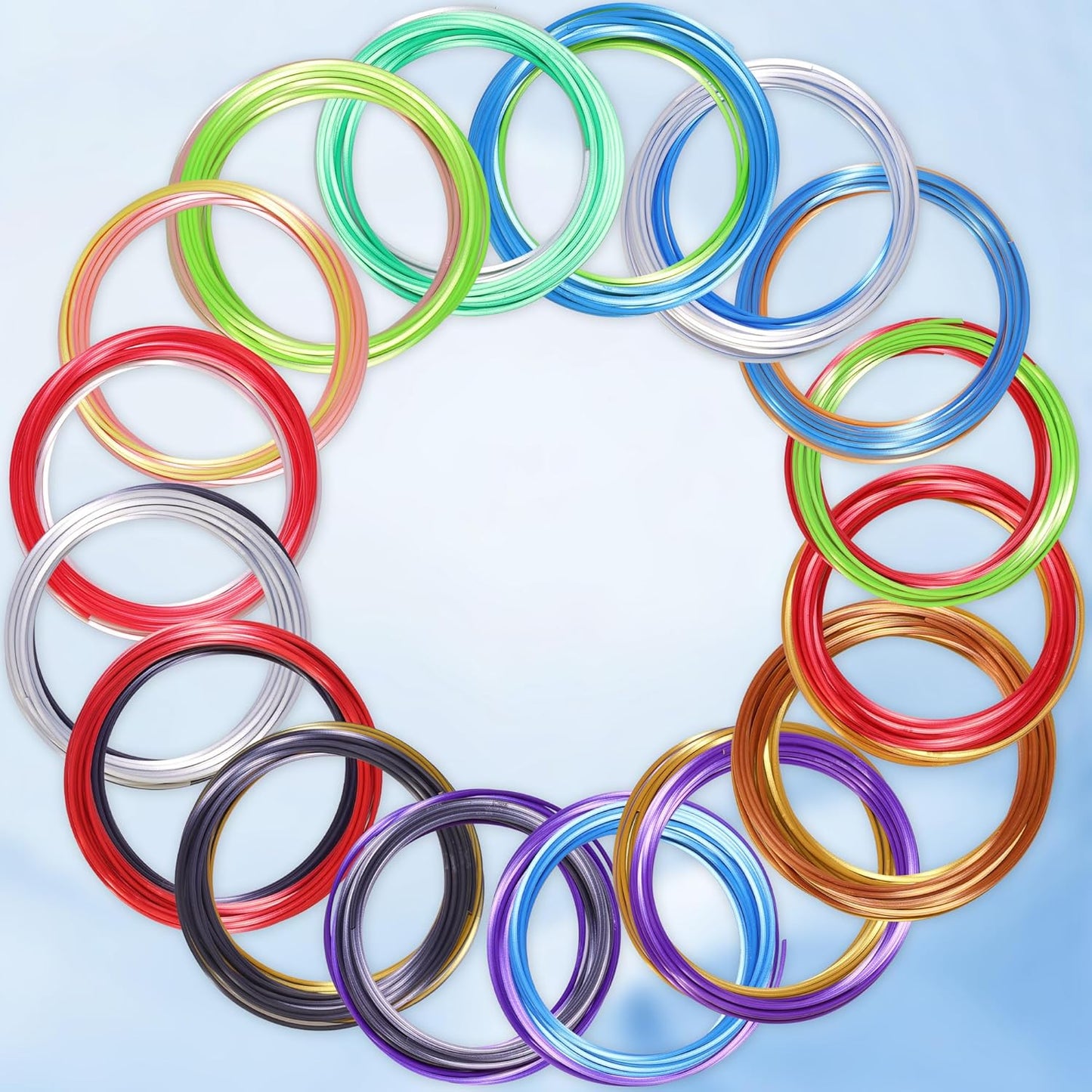 MIKA3D 2 Dual Color in 1 Silk PLA Filament Refill Sample Pack, 16 Different Dual Color Silk PLA, Each 4 Meter Length, Total 64m Silk Shiny Dual Color PLA 3D Printer 3D Pen Filament