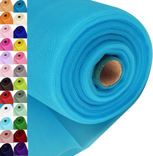 Turquoise Tulle Fabric Roll Spool Bolt (54 Inch by 40 Yards) Large Tulle Wedding Party Decoration, Tutu Skirt, Table Runner, Gift Wrapping, Bridal Shower, Soft & Drape (Turquoise)