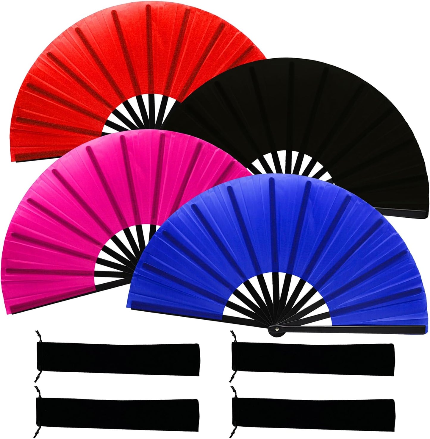 13inch Large Rave Fan Popping Clacking Fans for Line Dancing,Hand Fans for Women Foldable,Boots on The Ground Fan,Portable for Outdoor,Wedding,Party,Decoration (Four Colors)