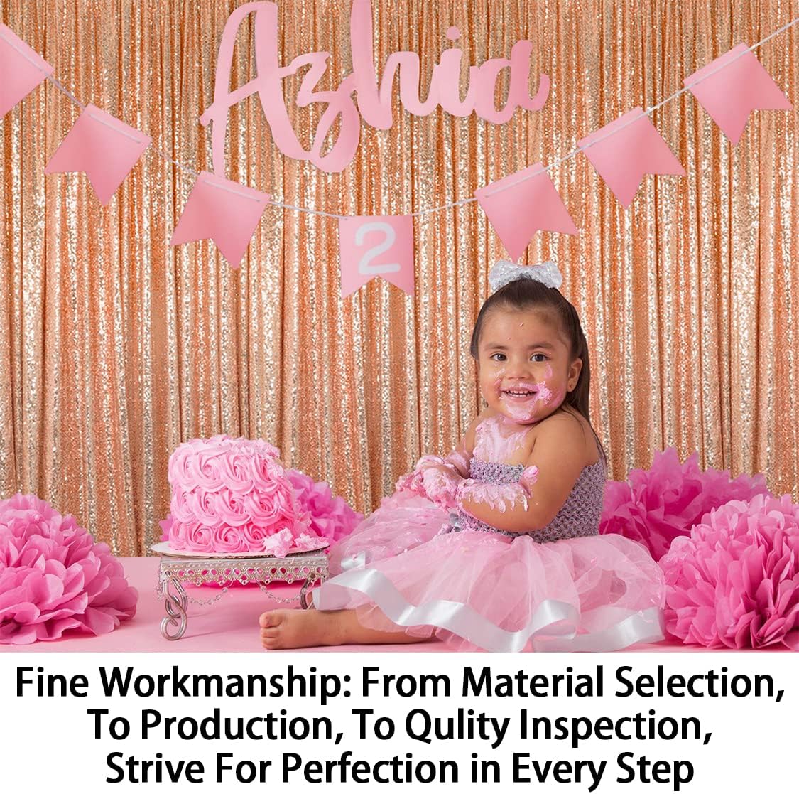 ShinyBeauty Sequin Curtains 2 Panels 4x10ft Rose Gold Backdrop Curtain Sequin Backdrop Wedding Backdrop Sequin Curtain Drapes Panels Photography Background Decoration