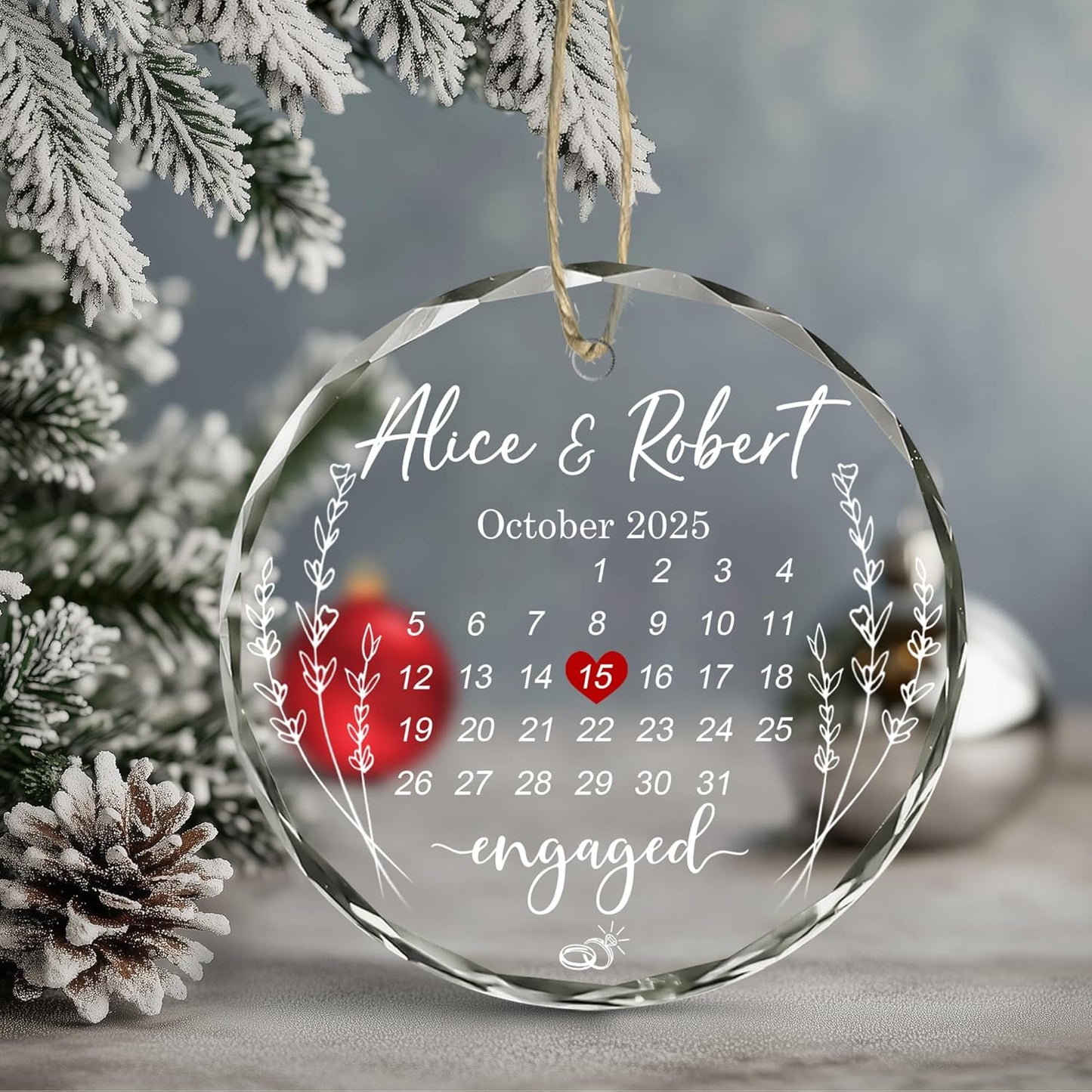 Personalized The Year We Became Mr & Mrs Christmas Ornaments - Wedding Gifts For Newlywed Couple, Bride And Groom - Gifts For Newlywed Couples - Happy Engagement Gift