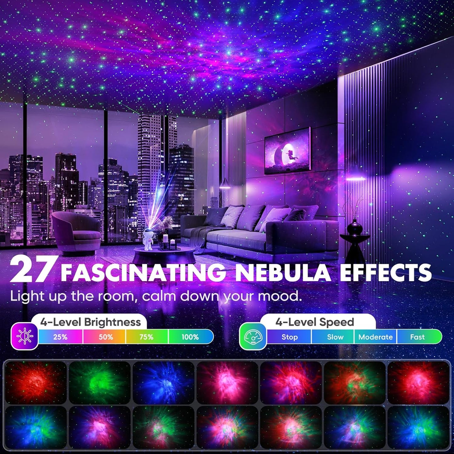 Astronaut Galaxy Projector, Star Projector for Bedroom, Nebula Night Light with Timer and Remote, LED Space Galaxy Lamp for Room Decor, Home Decor, Gifts for Kids, Christmas, Birthday