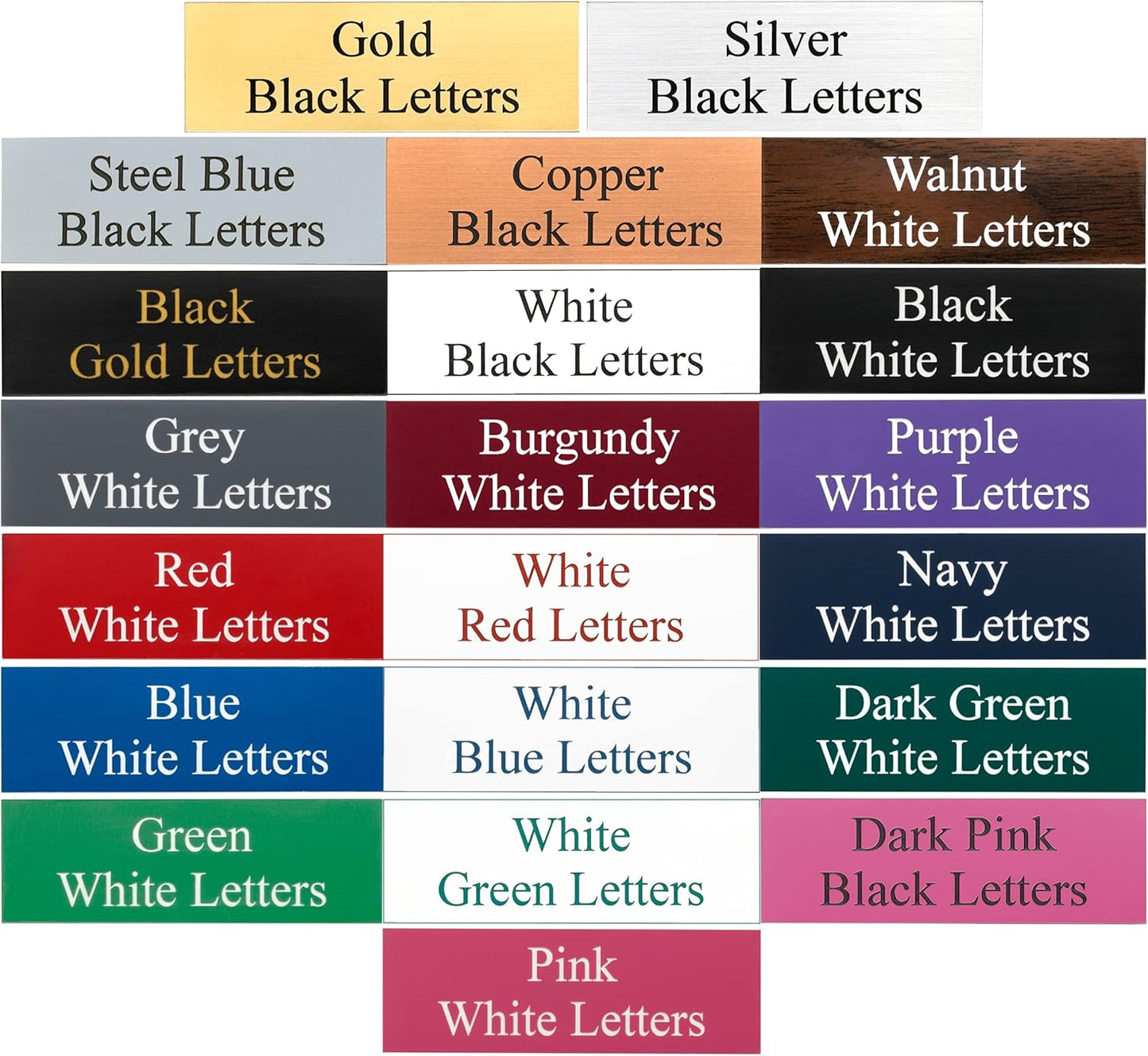 Custom Engraved Name Badges with Pin or Magnet Backing, 1" x 3" - Personalized Acrylic Name Tag with 15 Font Options and 21 Color Options - 10 Tags