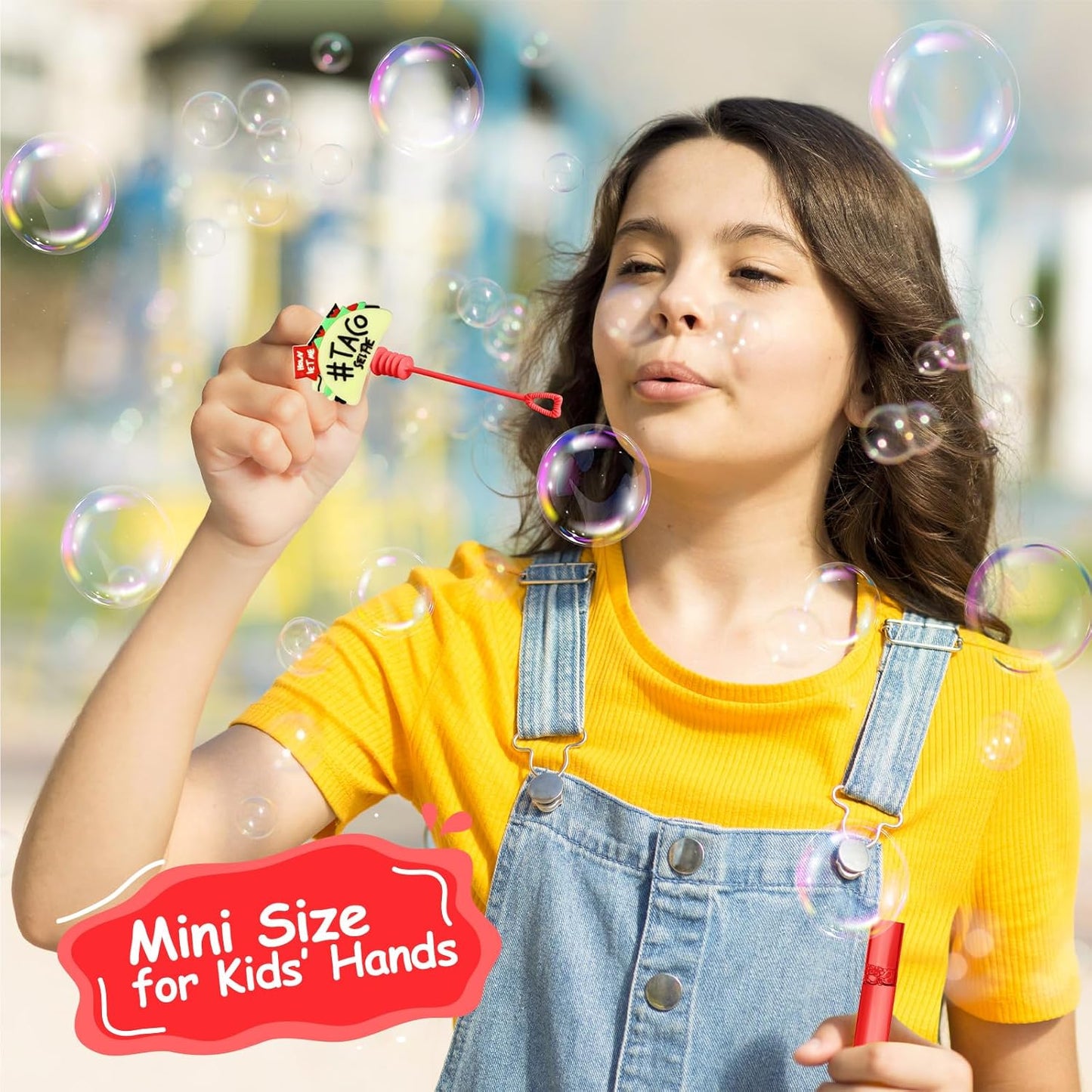 AFZMON 24Pcs Cinco De Mayo Party Favors Bubble Wands for Kids, Mexican Fiesta Mini Bubbles Wand Toys, Taco Party Supplies Goodie Gift Bag Stuffers Pinata Classroom Prizes