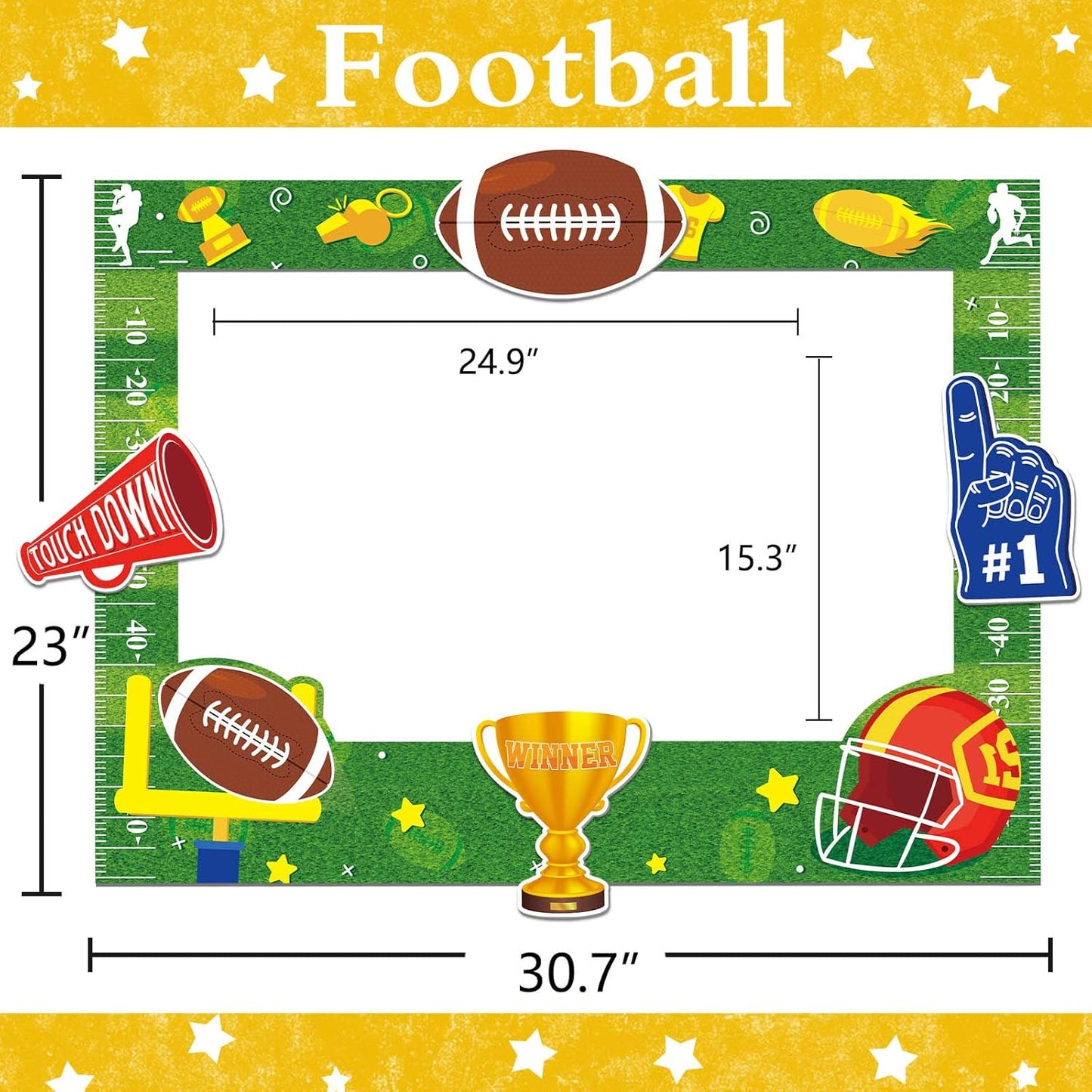 Super Bowl Game Photo Frame Party Supplies Decoration Large Size,Football Sport Game Day Party Supplies