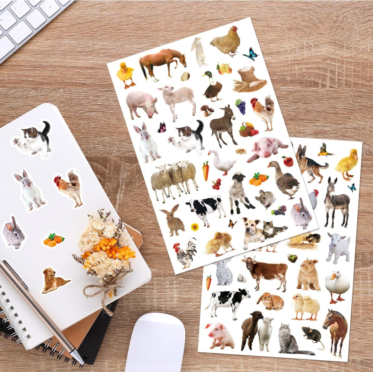 Farm Animals Stickers 720 Count Farm Animal Barnyard Cow Sheep Chicken Stickers Party Favors Gifts Sticky Decor for Scrapbook Calendar Planner Gift Wrap Decor