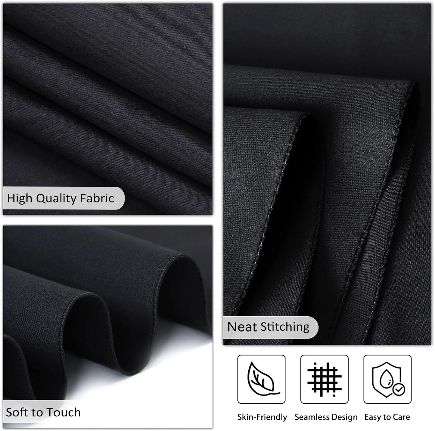 8 Pack Black Tablecloths 60 x 102 Inch Rectangular Table Cloths for Rectangle Tables 6ft, Wrinkle Resistant Black Table Cloth Washable Polyester Fabric for Buffet Wedding Party Banquet