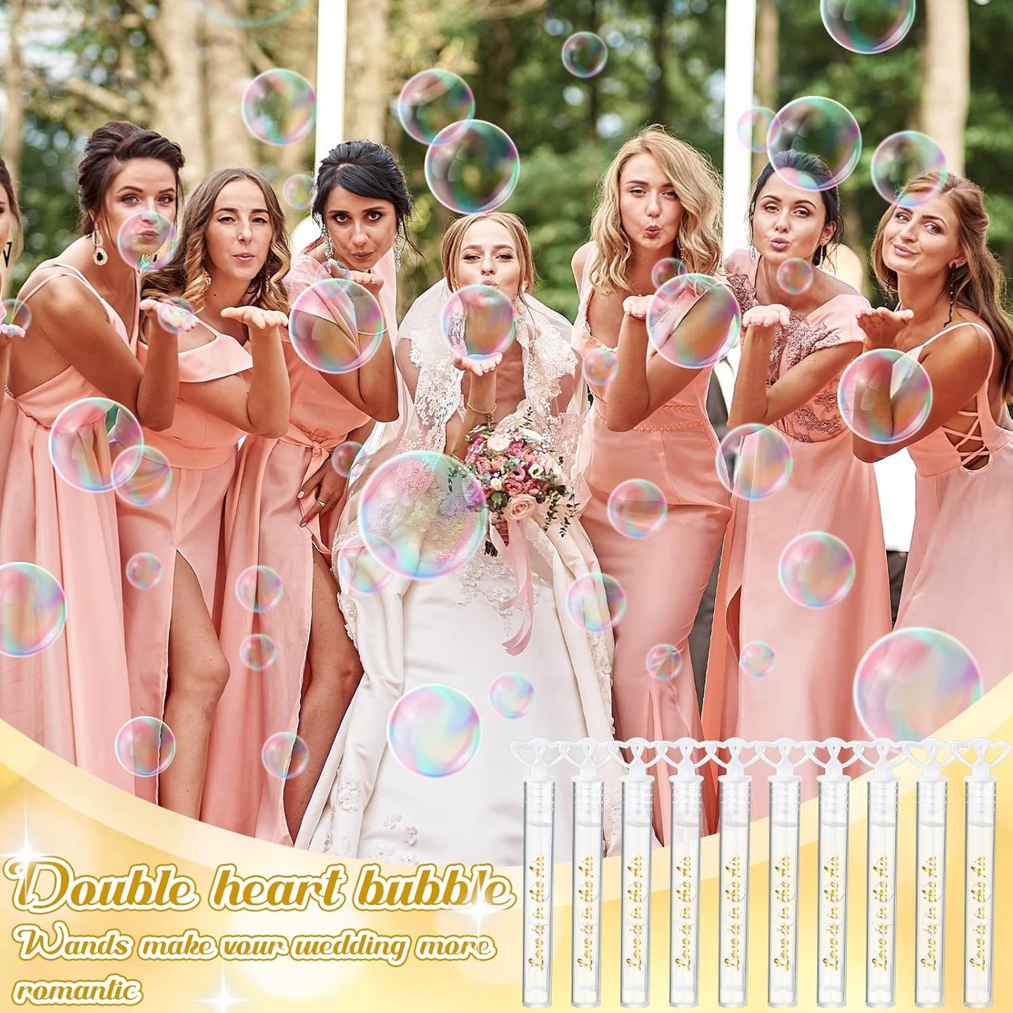 150 Pcs Bubble Wands Bulk for Wedding Party Mini Heart Wand with Bubble Solution for Wedding Bridal Showers Valentine Anniversary Graduation Birthday Supplies(White,Love)