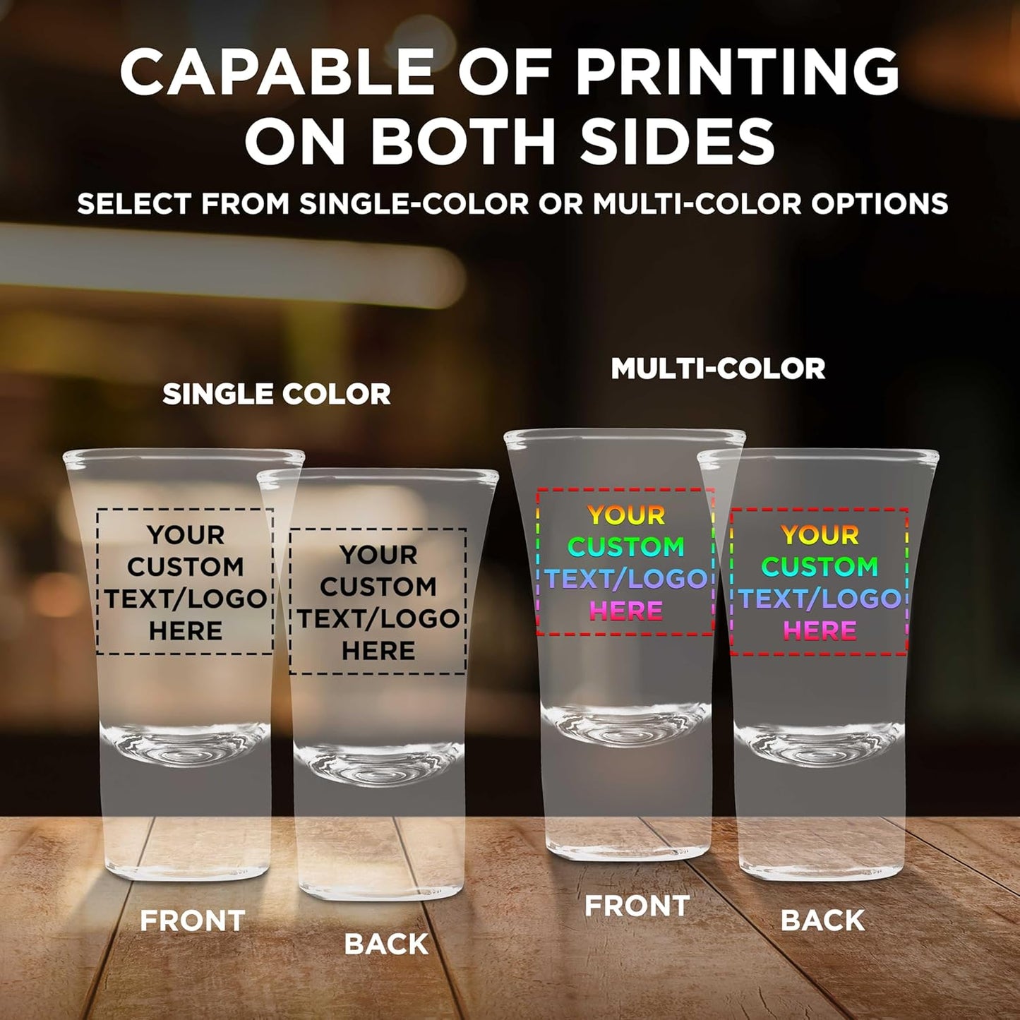 Custom 2 oz. Lord Shooter Etched Shot Glasses, 50 pack, Personalized Text, Logo, 21st Birthday Party, Lounge Glassware, Clear