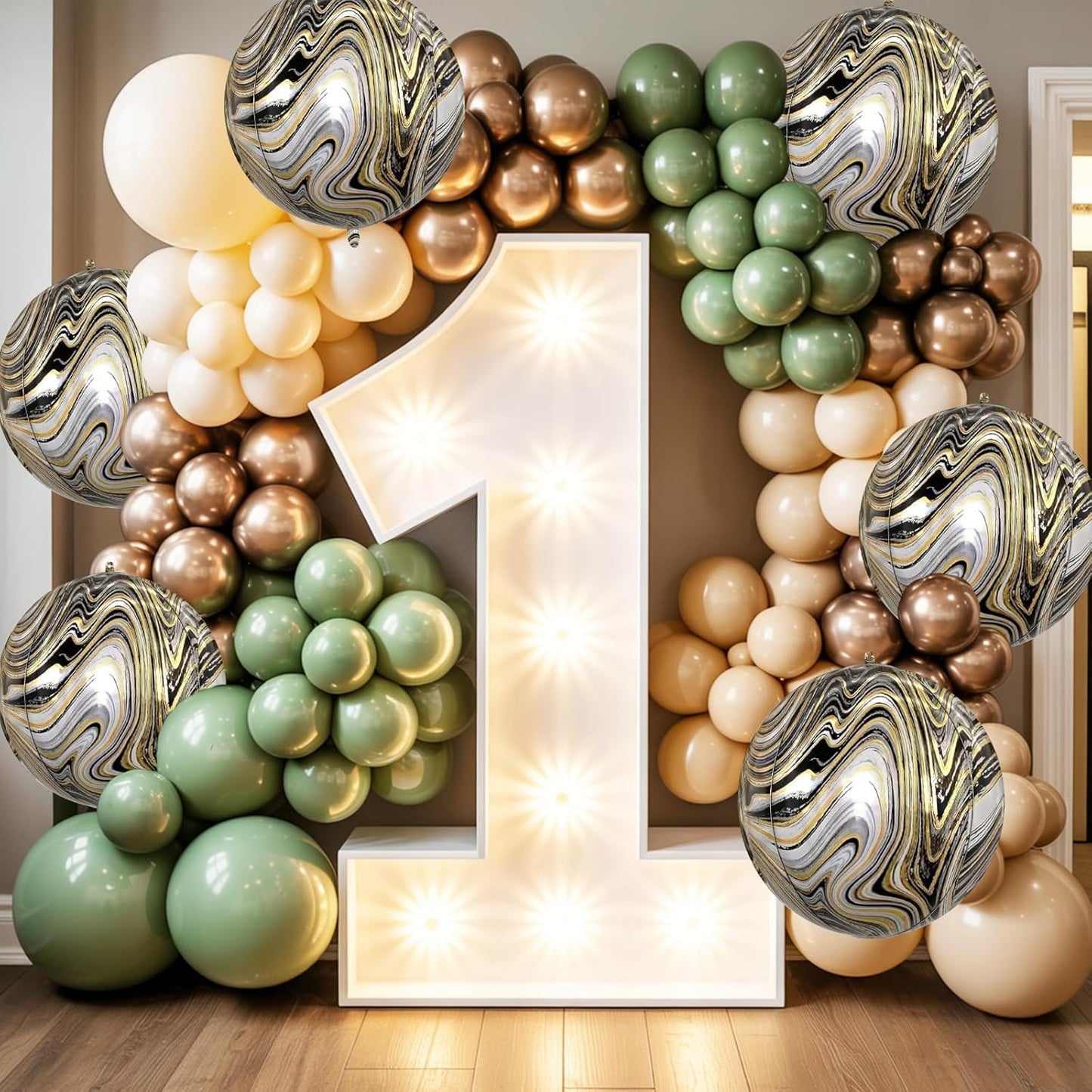 6 Pcs Black Gold and White Balloons, Saxuxu Black and Gold Balloons, 22 Inch Big Round Foil Balloon for Graduations Birthday Party Baby Shower Wedding Decorations