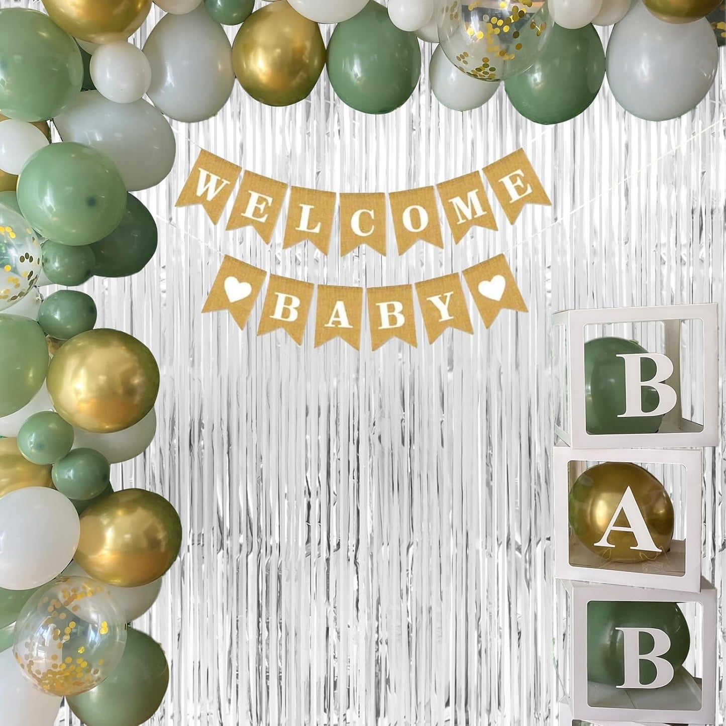 Christmas Decorations Silver Streamers Thicken 4 Pack 3.2 x 8.2 FT, Silver Tinsel Foil Fringe Backdrop Curtains, Photo Booth Props for Birthday, Bachelorette, Prom, Engagement, Disco Party Decorations