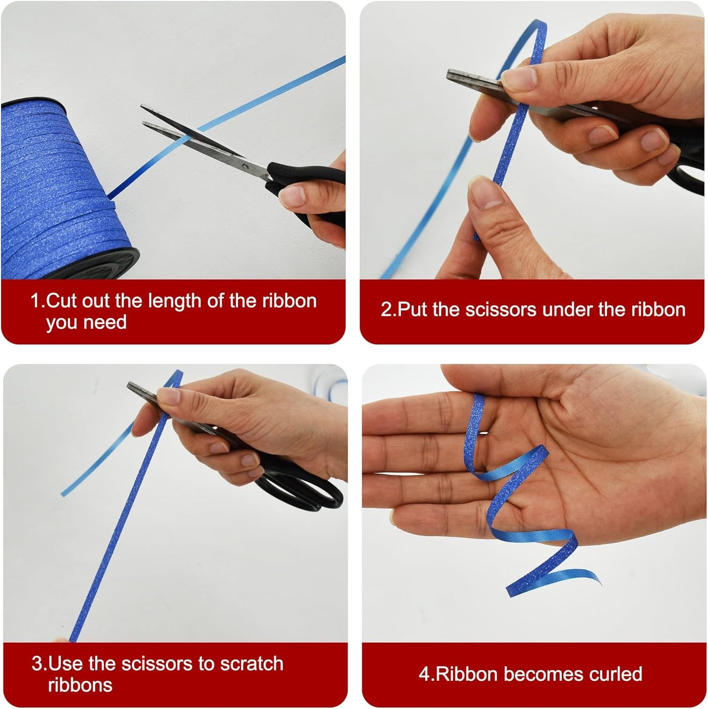 BEISHIDA 500 Yards Red Glitter Ribbon Curling Crimped, Glitter Ribbon Balloon String Shiny for Gift&Birthday Party Festival Art Craft Decor Florist Flowers Decoration