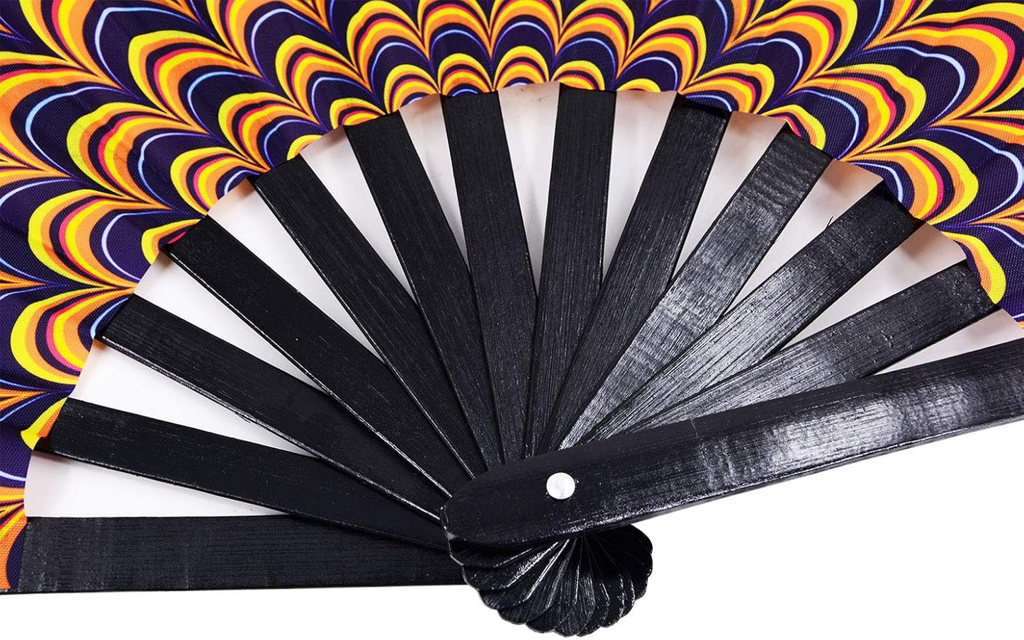 Amajiji Large Folding Hand Rave Fan Popping Fan for Line Dancing Clacking Fans for Boots On The Ground Dance,Party,Decoration,Festival (Peacock)