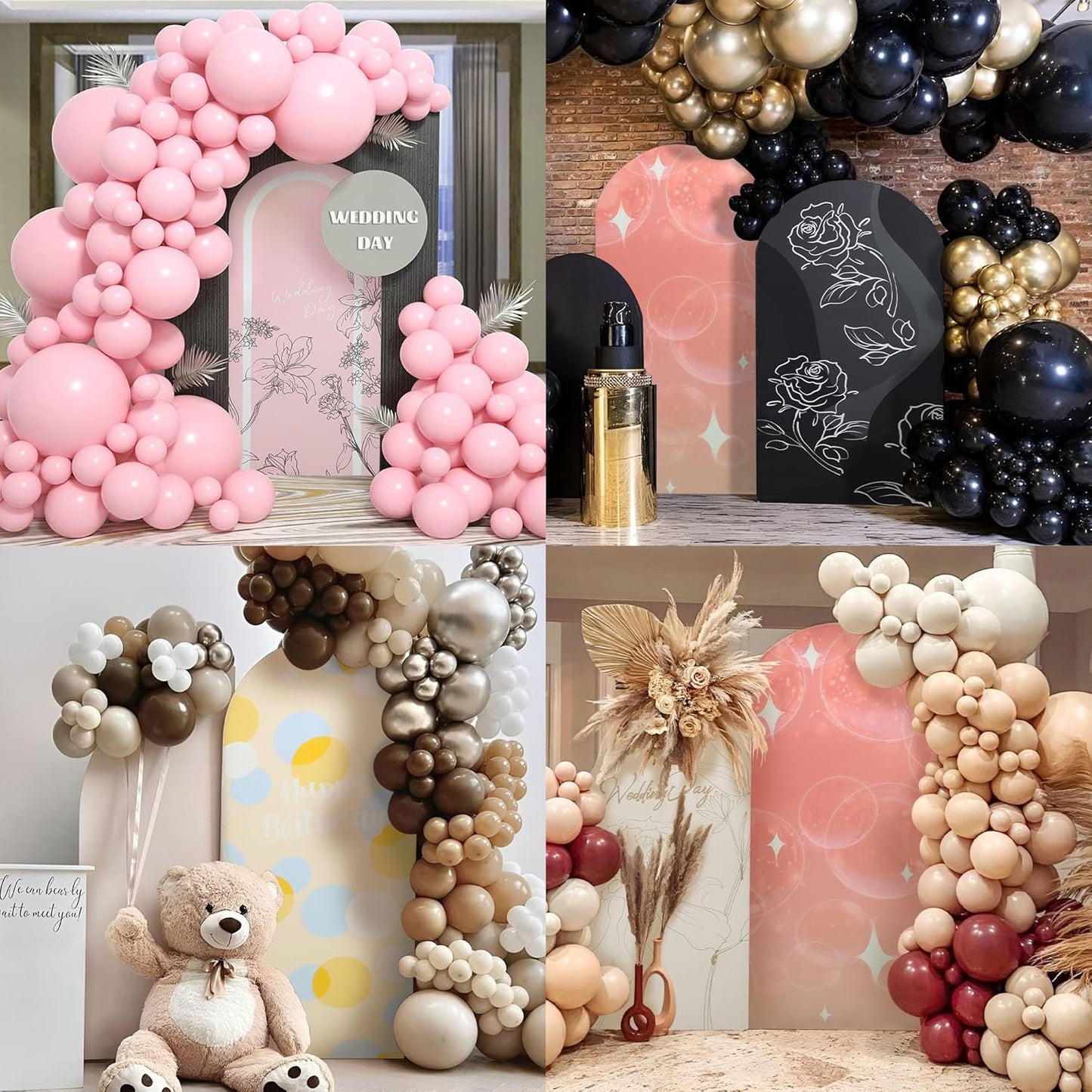 Wedding Arch Cover 6.6FT Spandex Arch Backdrop Cover Stretchy Backdrop for Wedding Birthday Party Decoration Baby Shower