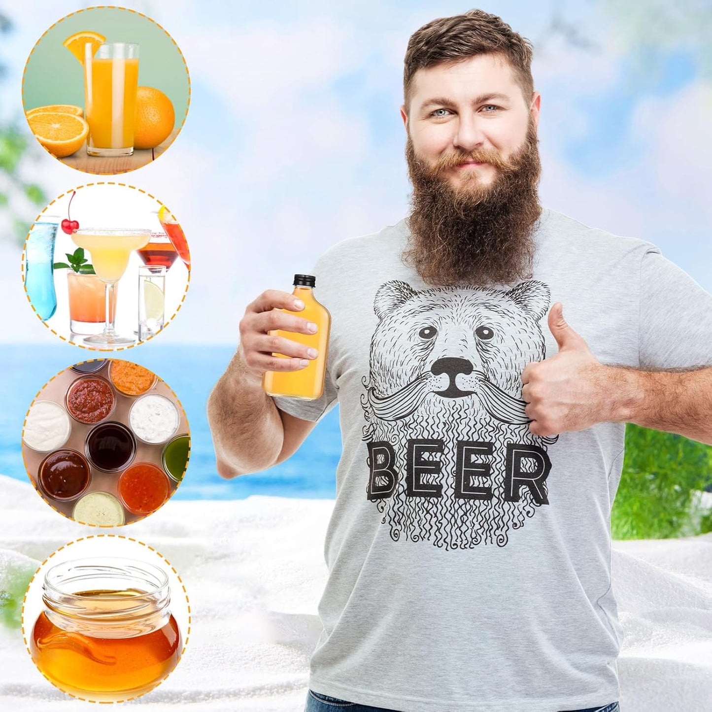 Gejoy 24 Pcs Mini Liquor Bottles Reusable Glass Flask Bottles with Black Caps Clear Empty Alcohol Shot Jars Small Champagne Jars with 4 Funnels for Wine Weddings Party Favors Christmas(3.4 oz)