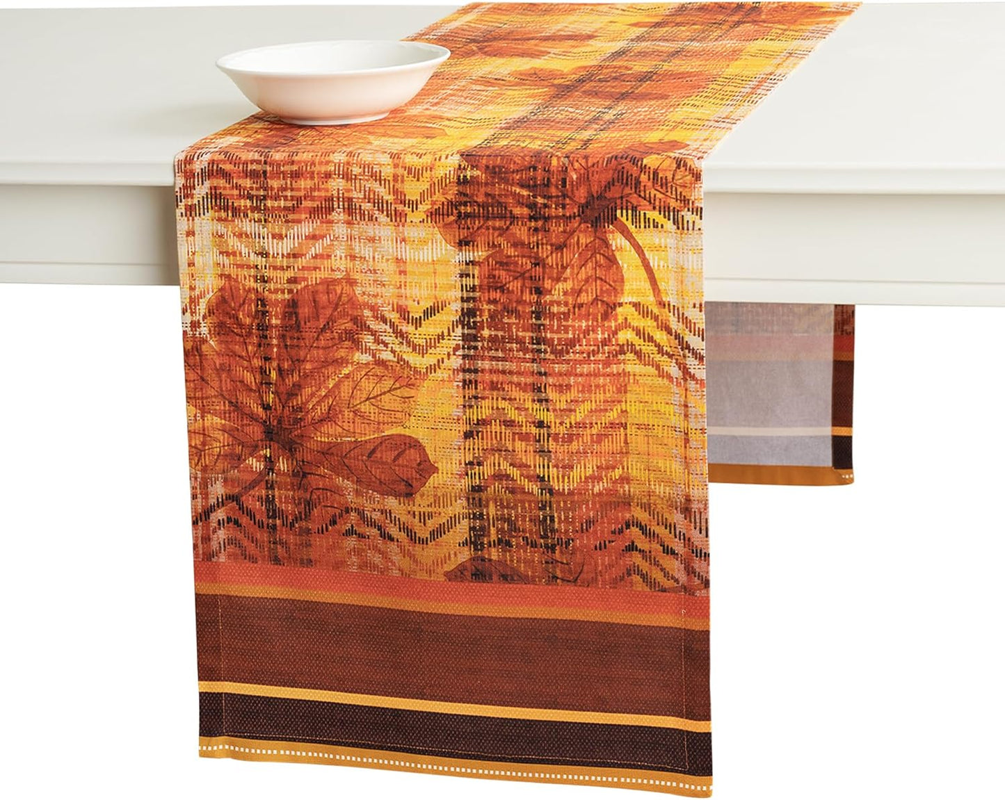 Maison d'Hermine Table Runner 100% Cotton Single Layer Table Runners 108 inches Long Decorative for Home Kitchen Dining Party Baby Shower Wedding Bridal Shower (Thanksgiving Tartan, 14.50" x 108")