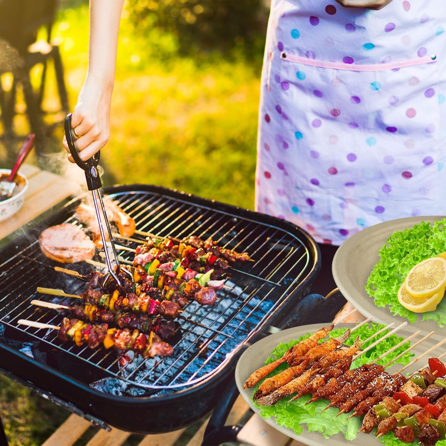 Ginkgo 100 Pack Oval Heavy Duty Paper Plates 12 Inch, Disposable Large Paper Plates Bulk for BBQ, Party, Picnic, Dessert, Thanksgiving and Every Day