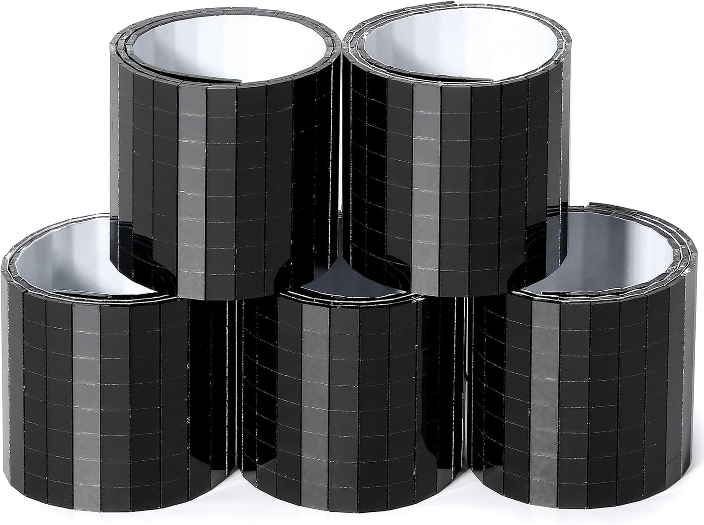 PP OPOUNT 2360 PCS Disco Tiles, 5 x 5 mm Self-Adhesive Disco Ball Stickers, Real Glass Mirror Tiles for Crafts, DIY Disco Ball, Photo Frame, Art Collage, Indoor Decor (Black)