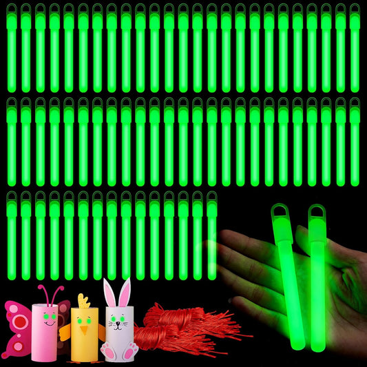 Lewtemi 4" or 6" 100 Pack Bright Glow Sticks Bulk, Glow in The Dark Party Supplies Birthday and Holidays Party Favors