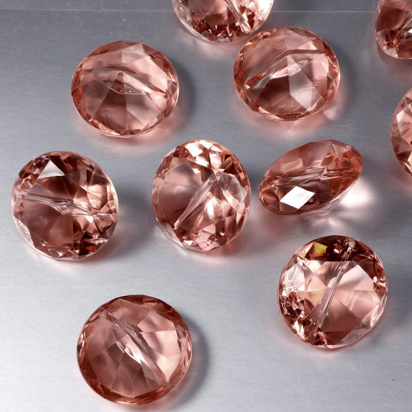 Boao 24 Pack Diamond Place Card Holders Acrylic Table Number Holder Card Stands Crystal Diamond Party Decorations Favor for Weddings Home Table(Rose Gold)