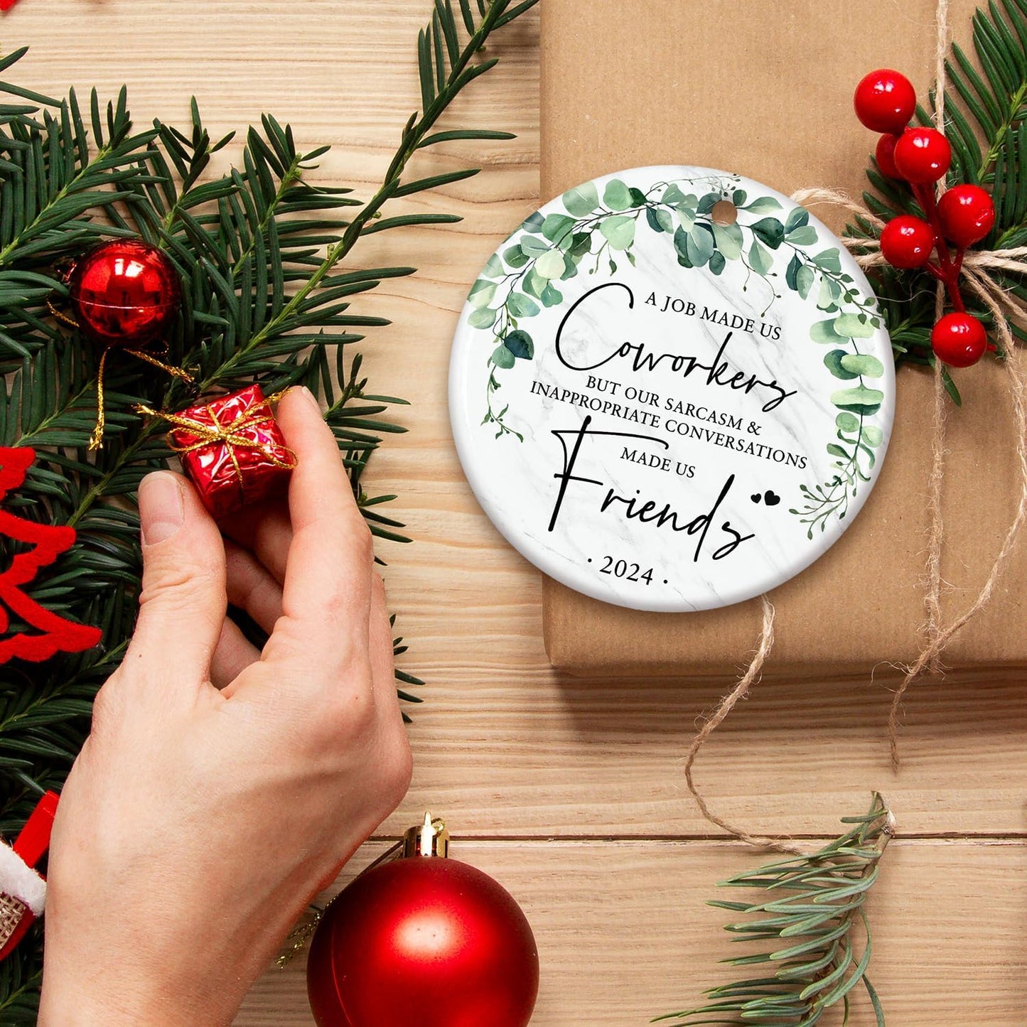 ZAGKOO Coworker Christmas Ornament - Work Besties Gifts for Women - Friendship Gifts for Colleague - Christmas Ornaments 2024