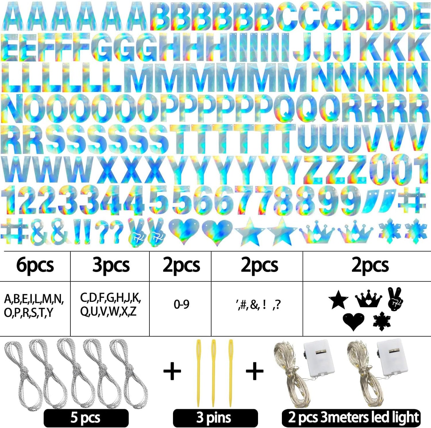 167Pcs DIY Glitter Customizable Banner Kit Custom Banner Happy Birthday DIY Letter Banner Happy New Year Personalized Banner Christmas Baby Shower Birthday Party Decorations Supplies（Shiny Holografic）