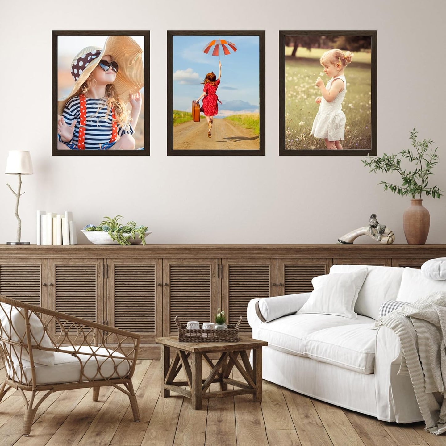 KTKDE A4 Picture Frame Set of 6, Document 8.3x11.7 Certificate Frame Walnut with Plexiglass Gallery Wall Frame, Wall Gallery Poster Frames best gift