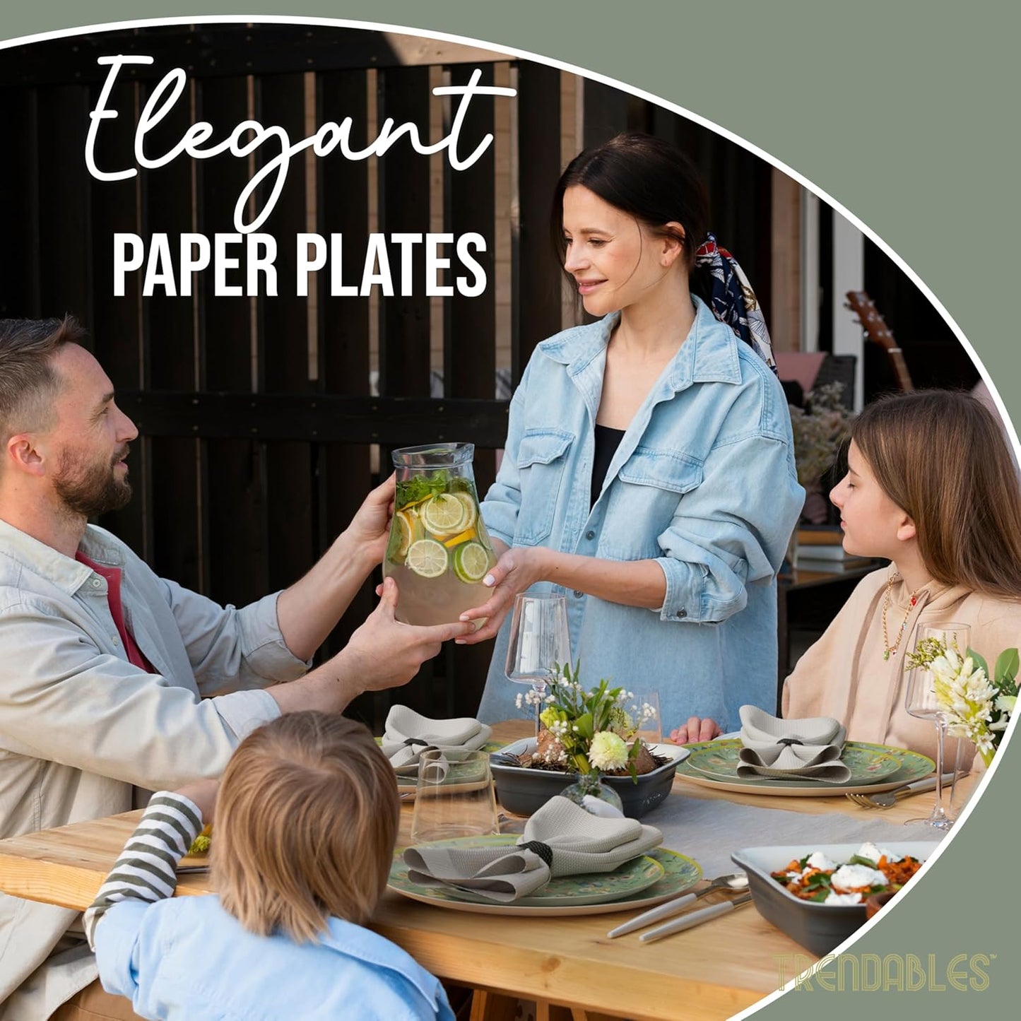 Trendables Heavy Duty Paper Plates Set For 32 Guests - 32 Each Of 8-inch And 10-inch Disposable Plates For Party - Fancy 64 Piece Dinnerware Set For All Occasions | Floral Design, Bouyant