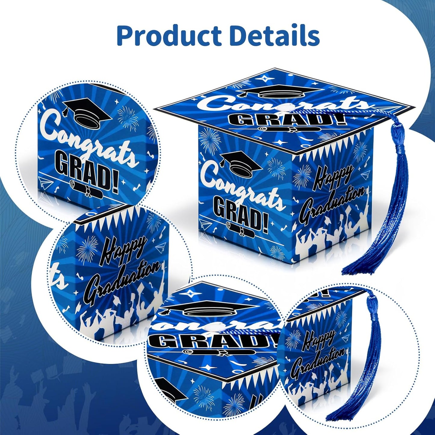 COTOPHER 36 Pack Mini Graduation Cap Gift Boxes, Class of 2025 Graduation Candy Boxes with Tassel, Small Treat Chocolate Box Centerpieces for Tables Party Decorations Graduate Favors Supplies