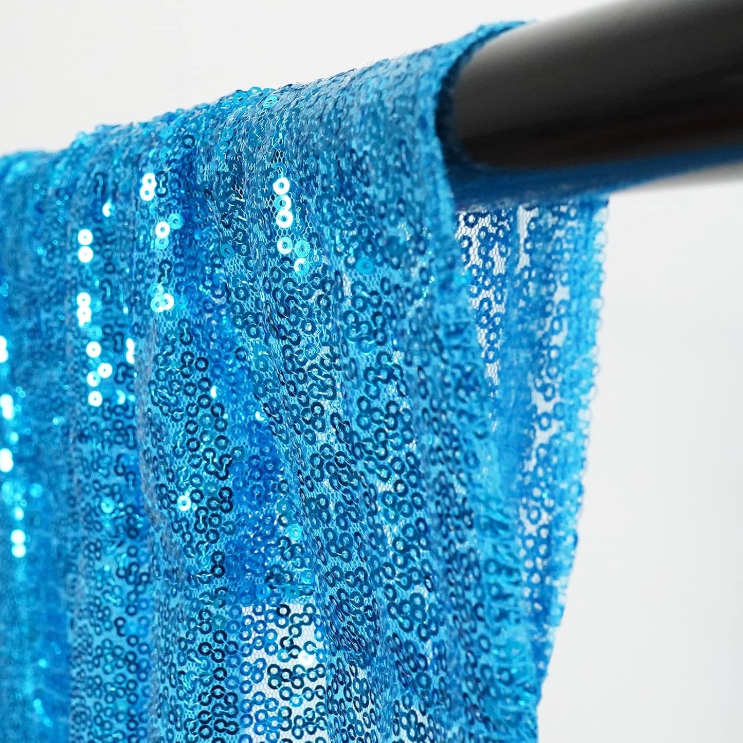 Poise3EHome 8FT x 10FT Sequin Photography Backdrop Curtain for Party Decoration, Turquoise