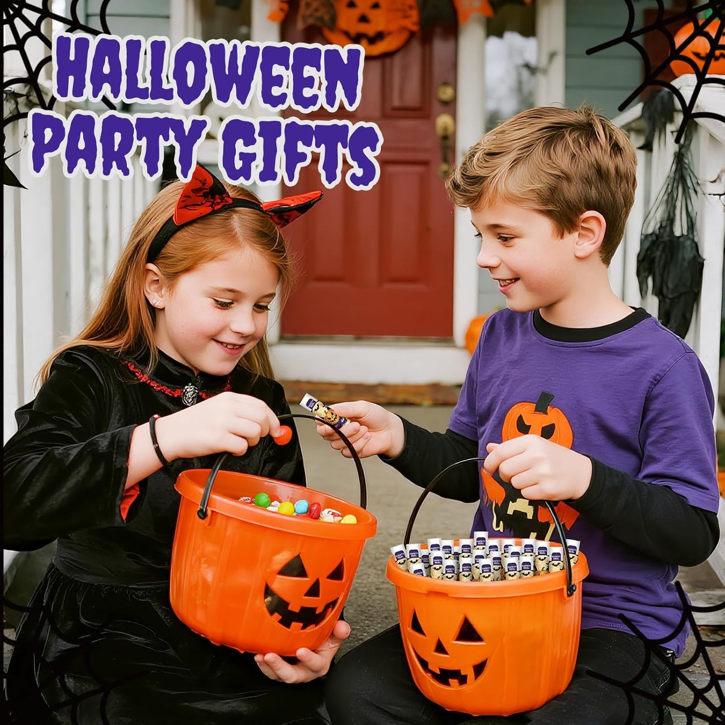 DMSKY 60 Pcs Halloween Lip Balm Bulk, Halloween Party Favors Bulk, Halloween Goodie Bags Fillers for Trick or Treat