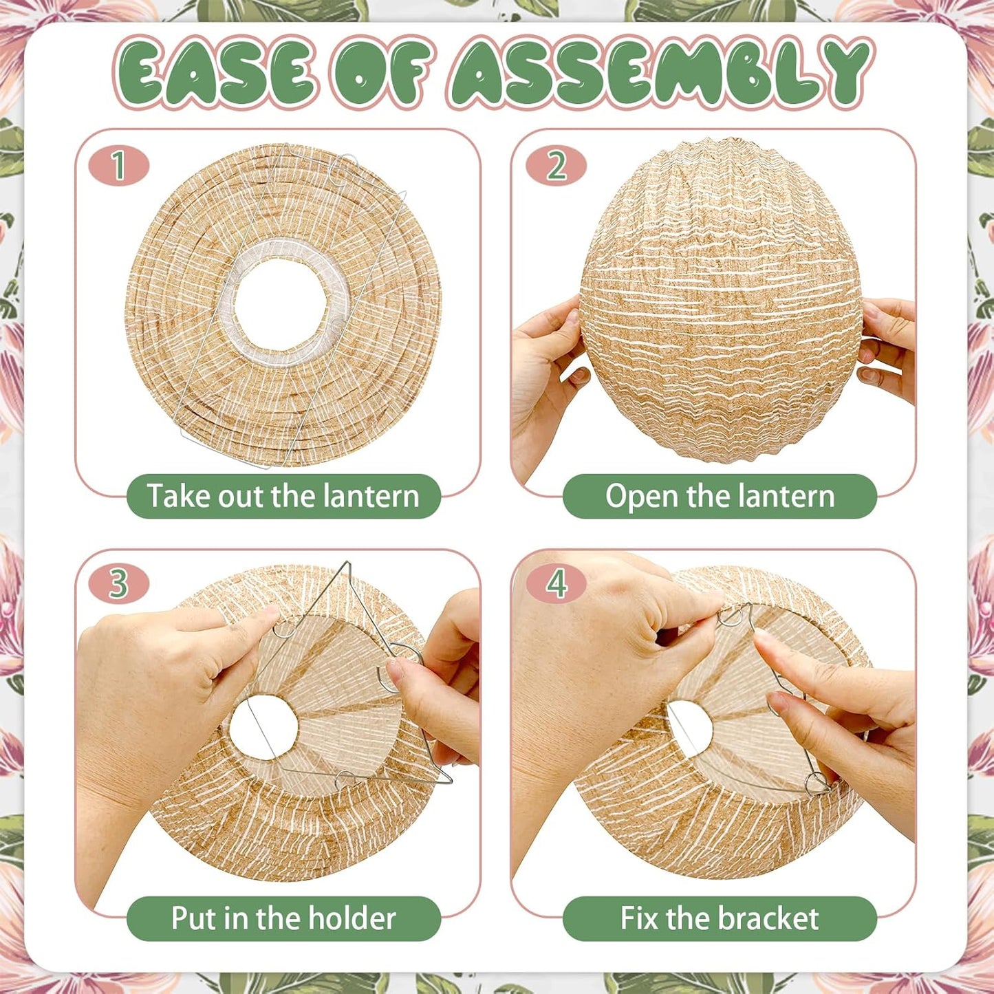 10Pcs 10" Boho Fall Party Decorations, Hanging Round Print Burlap Paper Lanterns for Office Classroom Ceiling Home Patio Neutral Baby Bridal Shower Wedding Rustic Thanksgiving Decor (10inch)