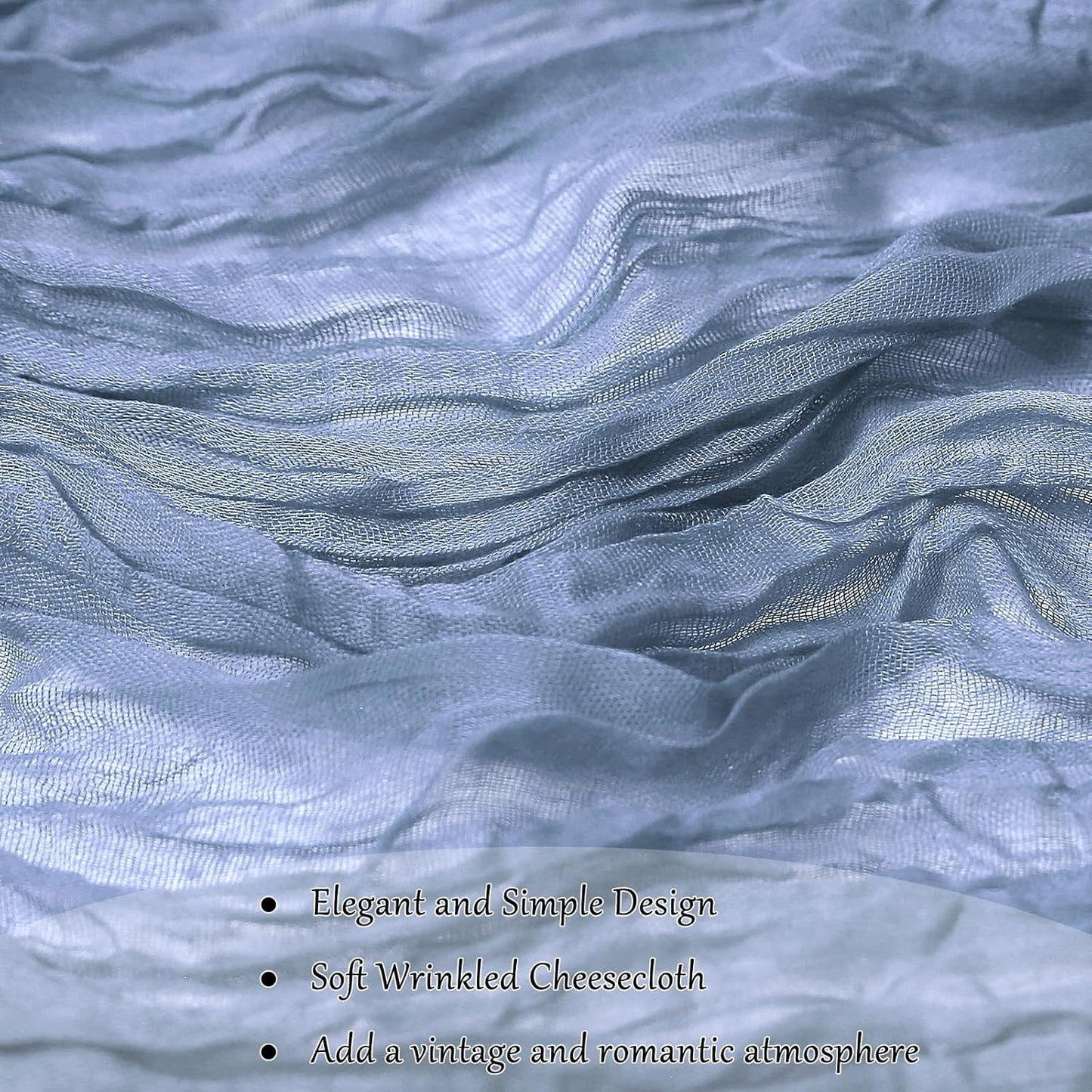 6-Pack Dusty Blue Cheesecloth Table Runners – 10FT (35x120 Inch) Boho Rustic Gauze Fabric Cheese Cloth Table Runner for Weddings, Baby Showers, Bridal Shower, Farmhouse & Birthday Party Decor