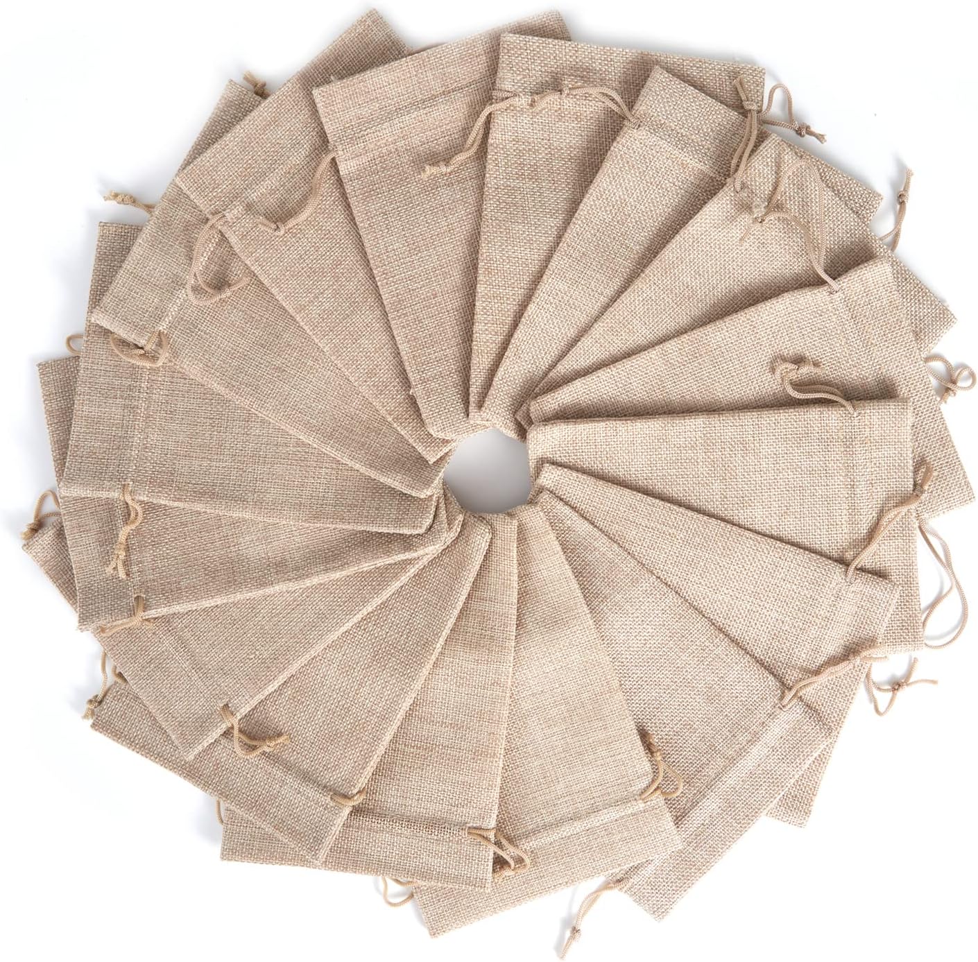 Tendwarm 20 Pcs 3x4 Inch Mini Size Burlap Gift Bags with Drawstring Linen Jewelry Bag for Wedding Party Favors