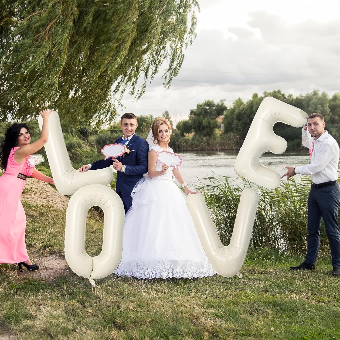 40 Inch Cream Letter Balloon, Big Alphabet J Foil Word Beige, Large Inflatable Name White Decor, Mylar Helium Custom for Women Birthday Party Decoration