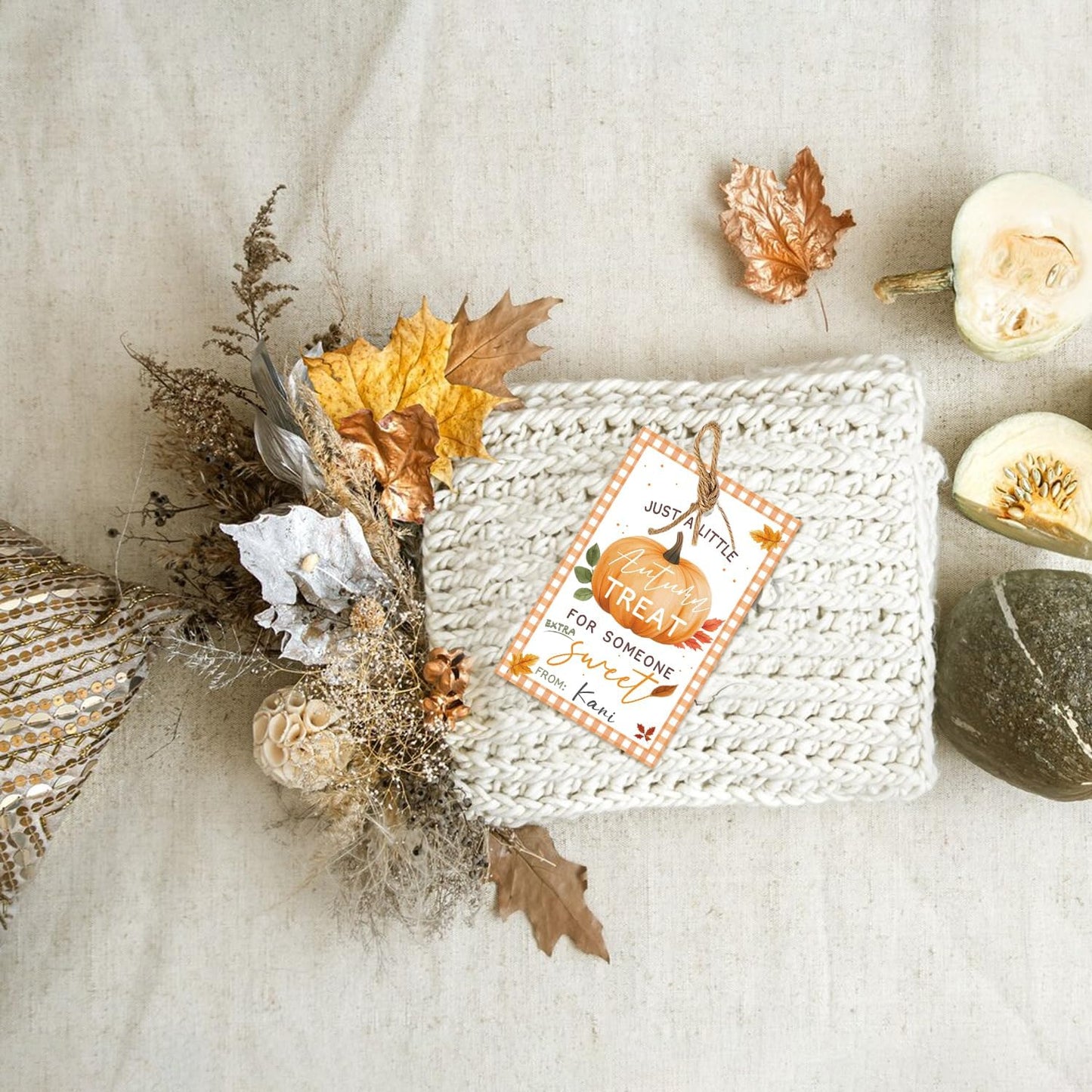 50pcs Thanksgiving Gift Tags with String, Autumn Pumpkin Thank You Tags for Birthday and Baby Shower Party Favors Decoration(Pumpkin)