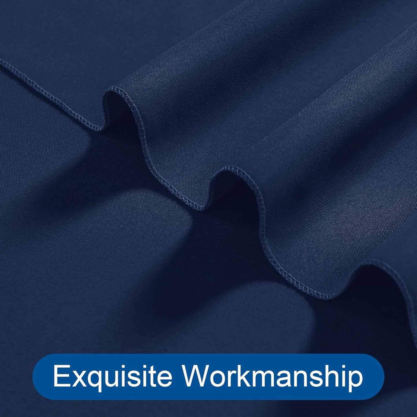 DWCN 10x8 FT Navy Blue Backdrop Curtains for Parties, Photography Backdrop Drapes with Rod Pockets for Wedding Decorations Stage Birthday Family Gatherings, 2 Panels 5ft x 8ft