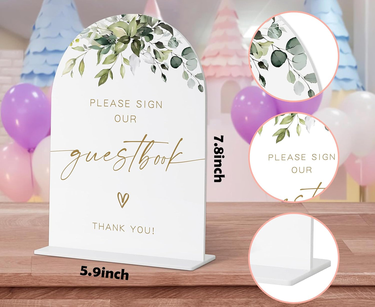 Please Sign Our Guestbook Sign, Greenery Gold Bridal Shower Decor, Wedding Guest Book Alternative, Wedding Signs for Ceremony and Reception, Acrylic Decor, Bachelorette Party Favors-32