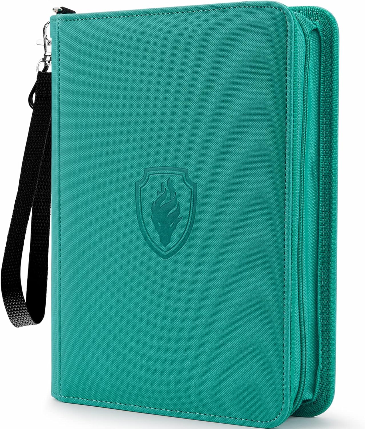 4 Pocket Card Binder for 320 Cards, Fabmaker Premium Zip Trading Card Binder, Portable PU Card Collection Binder, Collector Card Album, Card Folder for MTG, TCG, Sports Cards, Game Cards (Turquoise)