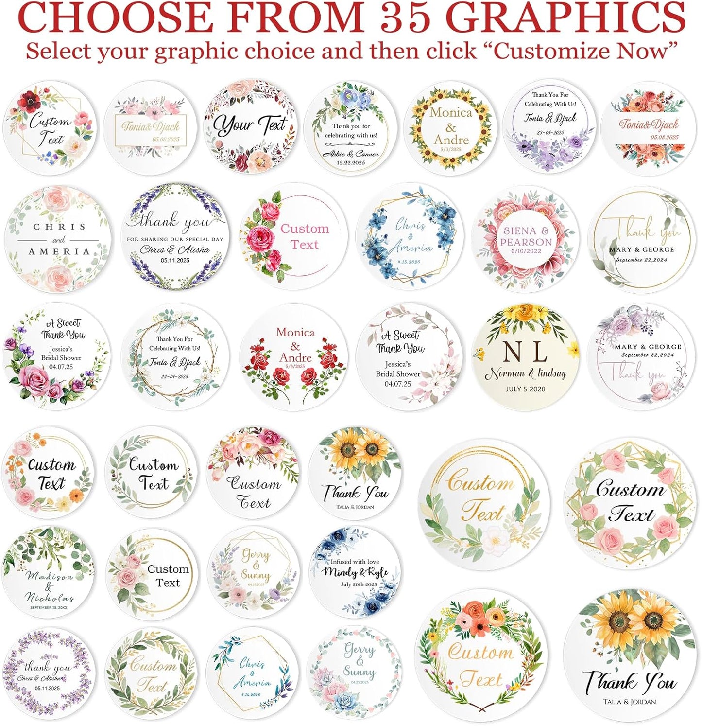 Custom Stickers Wedding Favors Personalized Labels for Business Logo 50-1000PCS Customized Vinyl Label Stickers Waterproof for Wedding Birthday Party