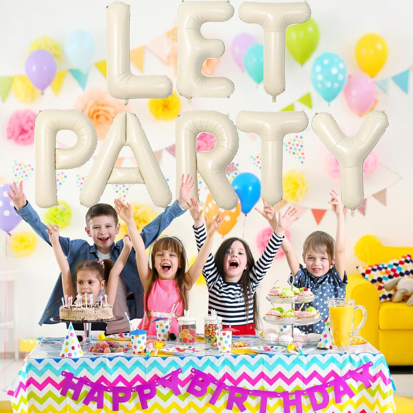 40 Inch Letter Balloons P, Big Custom A-Z Alphabet Foil Name Balloon Cream White, Self Inflating Beige Customize Helium Balloon Letters P for Women Girls Birthday Bride Baby Shower Party Decorations