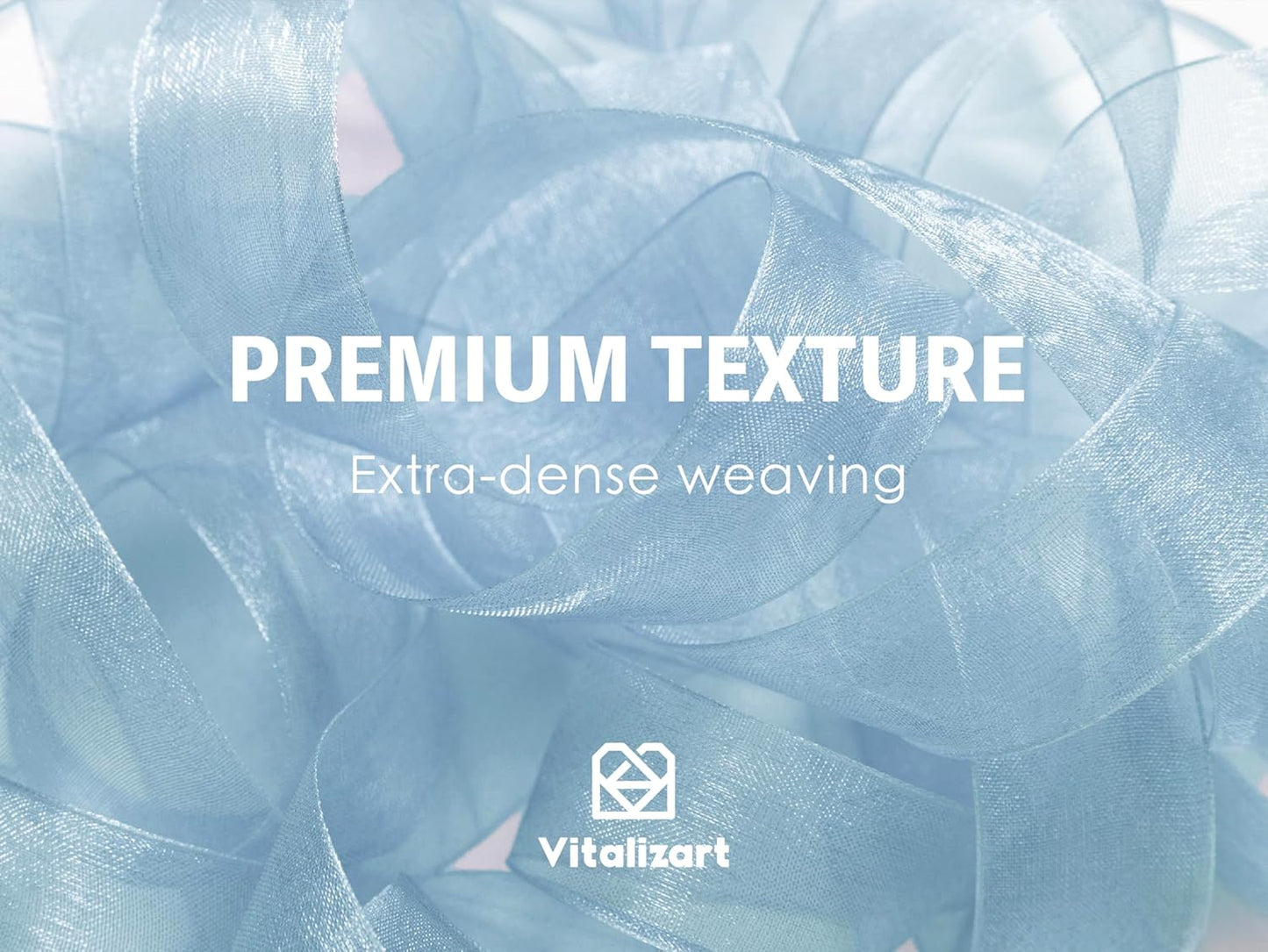 Vitalizart Dusty Blue Ribbon Organza Sheer Ribbon 1 inch x 30Yd Handmade Fabric Ribbons for Gift Wrapping Christmas Tree Crafts Bows Wedding Invitations Wreaths Wrap