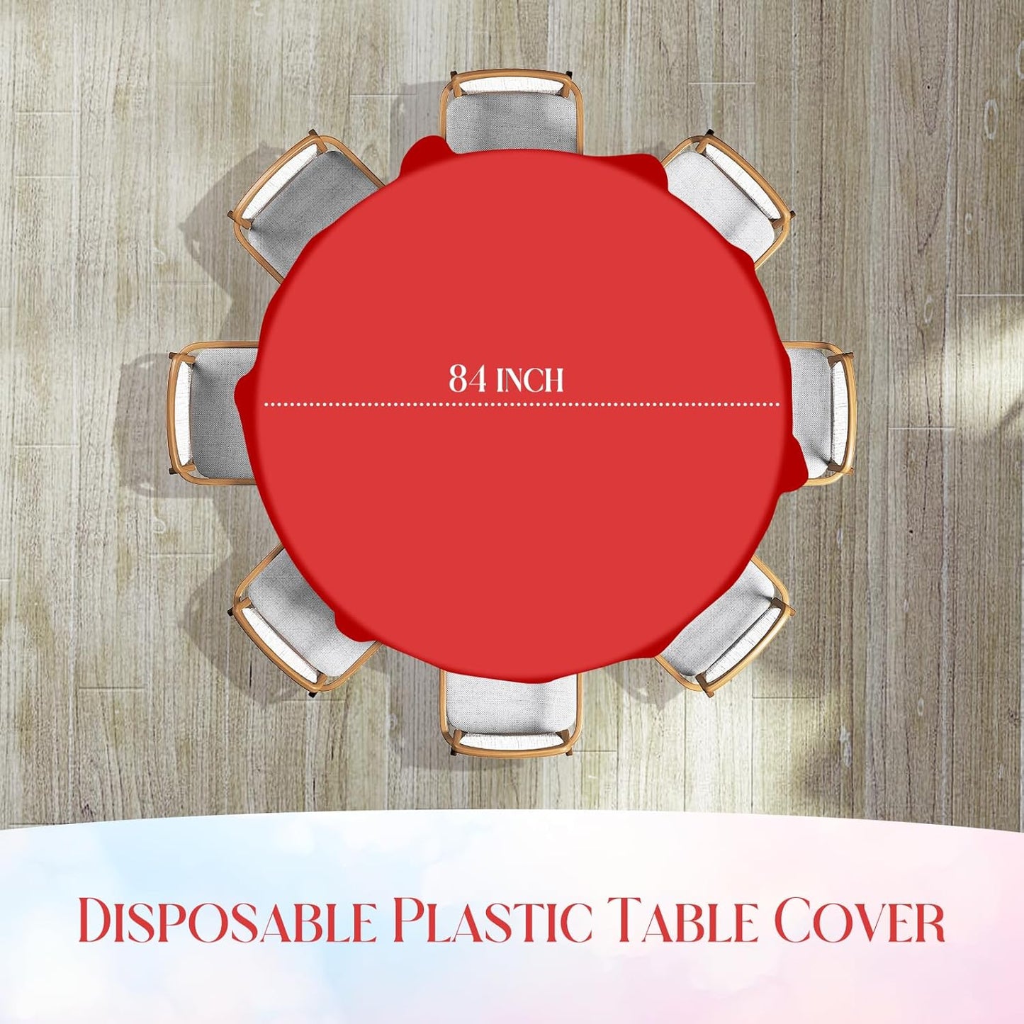 12 Pack Christmas Round Disposable Tablecloth, Red White Green Circle Plastic Tablecloth Bulk, Italy Theme Table Covers for Christmas Family Gathering Dining Banquet Italian Party Decoration,84inch