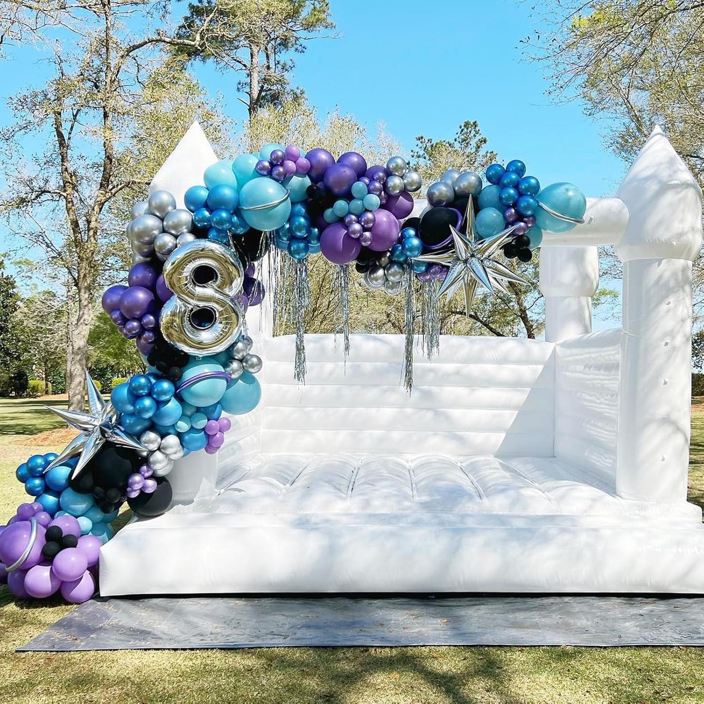 60pcs 12inch Space Balloons, Black Metallic Blue Purple Silver Balloons for Birthday Astronaut Space Themed Party Decorations