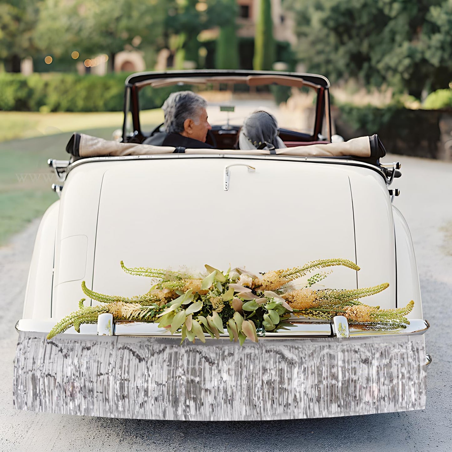 Silver Birthday Decorations Tinsel Garland Parade Float Decorations for Trailer 4Pack 12FT Disco Party Decor Ceiling Fringe Banner Backdrop for Christmas Streamers Party Decorations