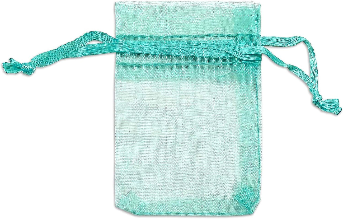 TheDisplayGuys 100-Pack 4x6 Teal Sheer Organza Gift Bags with Drawstring, Jewelry Candy Treat Wedding Party Favors Mesh Pouch